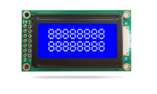 字符型液晶模块JXD0802A 兰屏白光